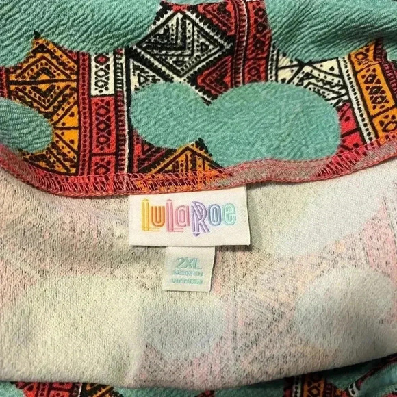 Disney LuLaRoe Mickey Mouse Aztec Pencil Skirt Vibrant Colorful‎ Pattern B56 - Picture 4 of 6